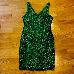 Green sequence dress